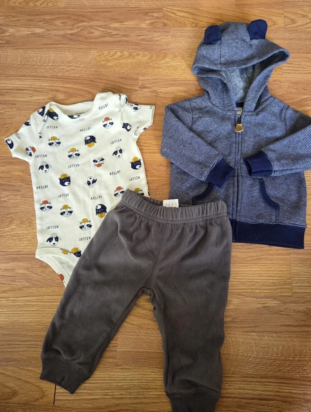 Carter's Boys 9 Months Bundle 5pcs NEW Animal Bears Dogs Dinosaur Navy Gray